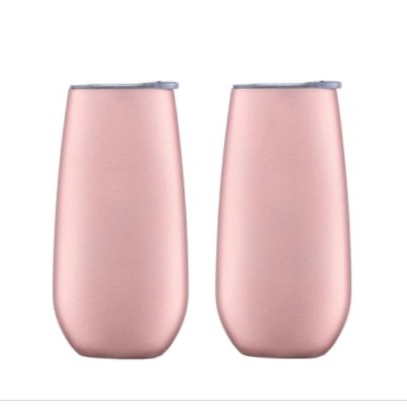6oz Pink Champagne Flutes, Set of 2 - Picture 1 of 1